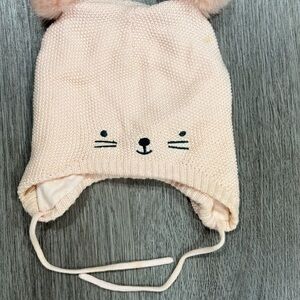 Adorable Pink Knit  Cat Hat for Kids